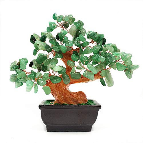 Colorsheng Naturale Quarzo Rosa Cristallo Denaro Albero Bonsai Stile Decorazione per Fortuna e ricchezza (Rosa) Lyndee
