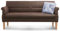 Cavadore 3-Sitzer Sofa Kira mit Federkern / Sitzbank für Küche, Esszimmer / Inkl. Armteilfunktion / 189 x 94 x 81 / Kunstleder braun