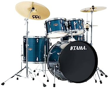 Tama Imperialstar Complete Drum Set - 5-Piece - 22 Inches Kick - Hairline Blue