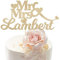 PERSONALISED Wedding Cake Topper Anniversary Cake Decor MR & MRS Design - Personalise with ANY SURNAME - Made From 5 Colours 4mm Non-shed Double Sided Glitter Card Hand Finished in UK(Champagne Gold)