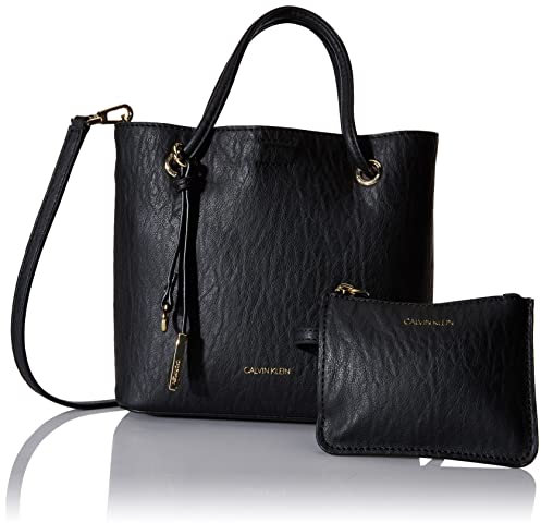 Calvin Klein Damen Gabrianna Bubble Lamb Mini-Umhängetasche, Schwarz/Gold