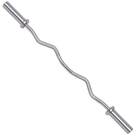 Everyday Essentials Olympic Super Curl Langhantel Curlstange, 48-zoll (350 lb Gewichtskapazität), Silber (CB4S)