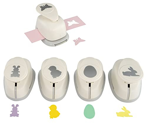 A689925 Easter Motif Punch Set, 2.54 cm, 5 Pieces, Plastic, White, 5X