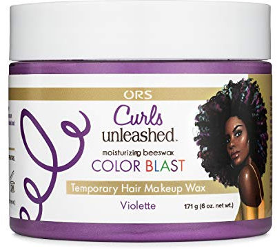 ORS Curls Unleashed Violette Color Blast Makeup Wax -171g, Temporary Hair Colour, With Moisturizing Beeswax & Castor Oil, For Best Colouring Experience