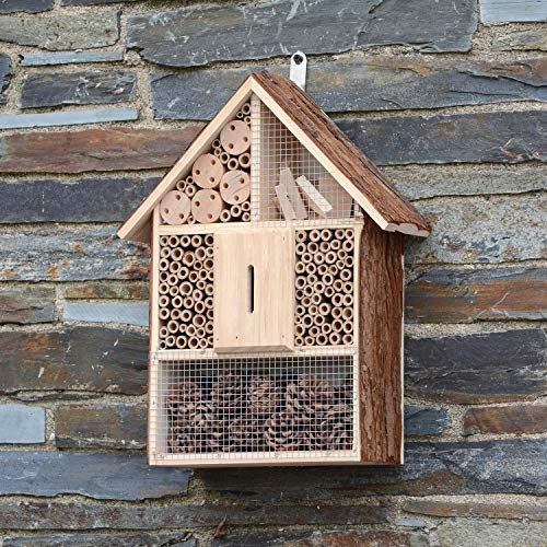 CKB LTD Grande corteccia in legno naturale per api, coccinelle e farfalle, casetta in legno per esterni, giardino, casa, habitat esterno, 30 x 10 x 39 cm
