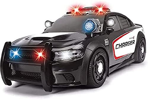 Dickie Toys policía Dodge Charger XL – Coche motorizado de Juguete de 33 cm con Rueda Libre, luz Azul, Sirena, Reflector para niños a Partir de 3 años, Multicolor (203308385)