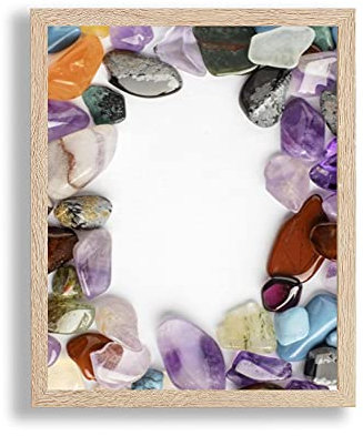 arte-tuo Bilderrahmen Opal N | 22x28 cm | Sonoma Eiche Dekor | klares Kunstglas | Poster Puzzle Diamond Painting Drucke