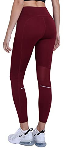 TCA Mallas/Leggings Performance SuperThermal Talle Alto para Mujer - Cabernet, M