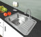 Omeere Fregadero de cocina de acero inoxidable 304, 65 x 50, 0,8 mm, acero inoxidable, pequeño, cuadrado, redondo, 1 cuenco, para camping, pequeño