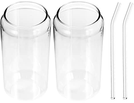 Kichvoe 1 Juego Vidrio De Transparente De Cristal Copa De Coctel Divertida Vasos De Refresco Tazas En Forma De Lata Anteojos Té Gafas Mojito Vasos Para Beber Con Pajitas Vino Con Café Pava