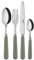 Sabre Paris | Ménagère 24 pièces, Set de couverts de table pour 6 Personnes Pop, couleur Asperge. Comprend couteaux, fourchettes, cuillères à soupe et petites cuillères en Acier Inoxydable.