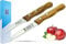 SMI - Set di 2 Spelucchino Solingen Coltello Cucina Coltello Verdure Multiuso Coltello Frutta curvo e dritto - manico in legno d'ulivo - Made in Germany