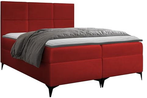 Mirjan24 Boxspringbett Fava mit 2 Bettkästen, Doppelbett mit Matratze + Topper Amerikanisches Continentalbett Polsterbett Farbauswahl Bett mit Kopfteil Bettgestell (Manila 28, 160 x 200 cm)