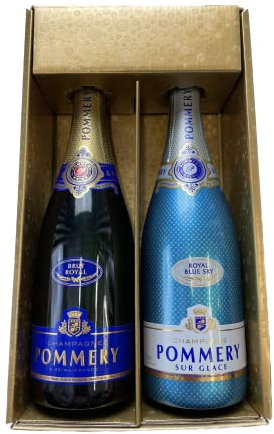 Coffret cadeau Champagne Pommery - Or -1 Brut - 1 Blue Sky - 2 x 75cl