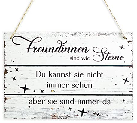 Holzura Schild Freundschaft - Freundinnen Geschenk für Beste Freundin Geschenkideen - Schild Freundschaft Holzschild mit Spruch Freundin Geschenk Geburtstagsgeschenk