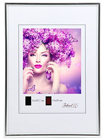 IDEAL TREND New Lifestyle Kunststoff Bilderrahmen Kunststoffrahmen Bildhalter Bildträger: Farbe: Silber | Format: 50x70