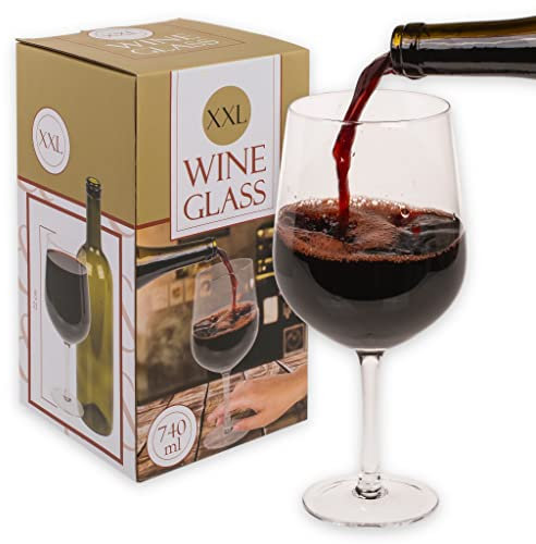 MIJOMA Grand verre à vin XXL pour environ 740 ml, verre d'ambiance, pour les amateurs de vin, hauteur : environ 22 cm