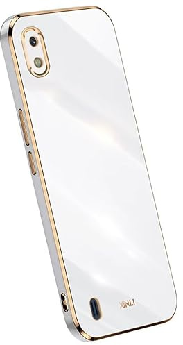 RankOne Hülle ist geeignet für Samsung Galaxy A10 (6.2 Inches), Galvanikrahmen Silikon Handyhülle - Weiß