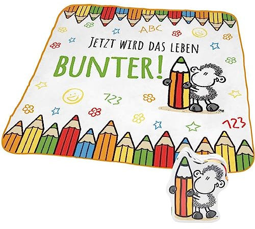 Sheepworld - 48254 - Magic Towel, Stift, Jetzt Wird das Leben Bunter!, 30cm x 30cm, Baumwolle