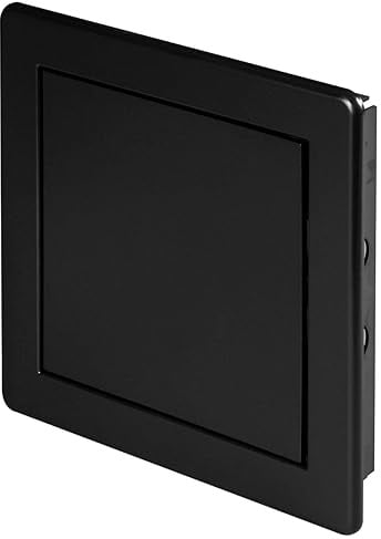 Black Access Panel, 150 mm x 150 mm Revision Door, Gas Water Electricity Service Inspection Hatch Cover, Tough and Durable ABS Plastic, Resistant to Chemical Agents and Temperature