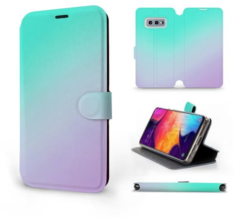 MOBIWEAR | Slim FLIP Case | Kompatibel mit Samsung Galaxy S10e, Made in EU handyhülle, Premium Schutzhülle, Transparent TPU Silicon, Book Style Hülle, Tasche - VP63S