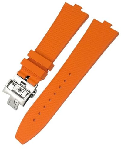 NRYCR Hochwertiges konvexes Fluorkautschuk-Armband 24 x 7 mm für Vacheron Constan Overseas 4500 V 5500 V Blau Schwarz Orange Weiß Uhrenarmband, 24mm X 7mm, Achat