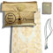 Gebetsteppich gold Islam Geschenkset mit Gebetskette, Gebetsbuch (Tesbih) und Tasche to go | Muslimische Ramadan | Dekoration Islam | Gebets-Teppich schwarz | Islamische Geschenke | Prayer mat