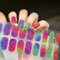 22PCS Gel Nagellack Aufkleber - Full Wraps Nagelaufkleber UV/LED-Lampe Erforderlich Cured Gel Nail Strips (Farbenfroher Schimmer)