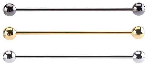 iSpchen 3PCS Herren kragennadel Klassische Krawattennadel Anzug Hemd Kragenstift Krawattenknoten Bar Edelstahl für Hochzeit Geschenk Geschäftsreise