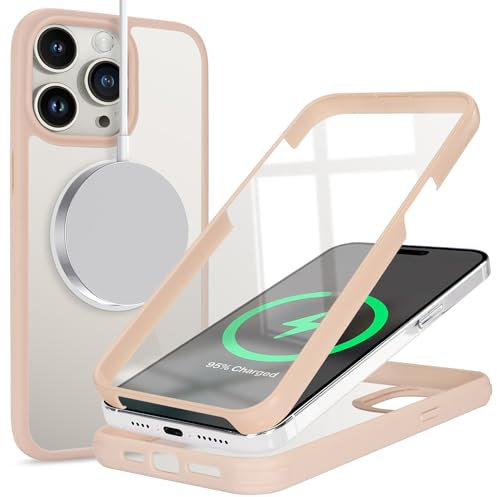 SunYoo Schutzhülle für iPhone 15 Pro Max mit Displayschutzfolie, iPhone 15 Pro Max Magsafe Hülle, Handyhülle für iPhone 15 Pro Max Hülle eingebauter Displayschutz, schlanke, stoßfeste Schutzhülle,