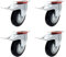 ACAN Tradineur - Pack de 4 ruedas giratorias con freno para muebles, incluyen placa de montaje, goma y hierro, rueda de transporte para cargas pesadas, industrial, peso máx. 150 kg, Ø 160 mm