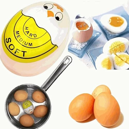 CHEFZOCO Minuteur pour œufs cuits, indicateur de cuisson des œufs, compteur de cuisson des œufs, minuteur pour cuisson des œufs, indicateur d'œufs bouillis doux, moyen et dur