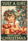 WEBEEDY Weihnachten Retro Metall Blechschild Mädchen Das Weihnachten Liebt Blechschild Weihnachts Wandkunst Dickblech Druckposter Für Zuhause Geschäft Wanddekorationen 20 x 30cm