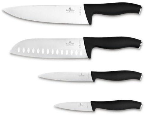 Berlinger Haus Messerset Edelstahl 4 Stück Matte Black Collection | Stilvoll, Hochwertig und Elegant