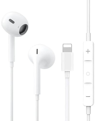 Auriculares para iPhone, Auriculares estéreo HiFi In Ear, con Control de Volumen y micrófono, Auriculares con Cable, Auriculares compatibles con iPhone 14Pro/14/13Pro/13/12Pro/12/XS Max/X/XR/SE/Plus