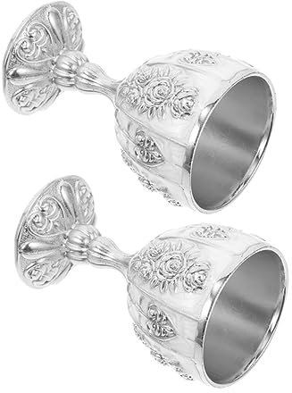 TOPBATHY 8 STK Europäisches High-End Weinglas Cocktailbecher Goldener Kelchbecher weisweinglasser glühweinbecher Espressotassen Cocktailgläser Retro-Weinbecher Vintage-Tasse Zinklegierung