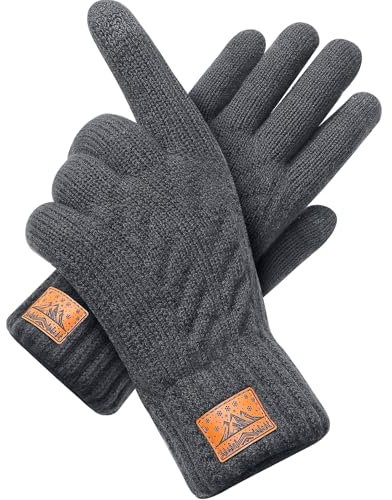 CHENMEI Winterhandschuhe Strickhandschuhe für Herren Damen - Touchscreen Wollhandschuhe, Warme Winterhandschuhe mit Fleecefutter,Wintergeschenke Outdoor für Männer und Frauen