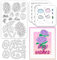 BEUNITONE Transparent Stempel Schablone und Stanze Set Mehrschichtige Blume Stempel Hortensie Dekoration Stempel und stirbt Blume Hintergrund Färbung Vorlage für Fotoalbum Home Decoration