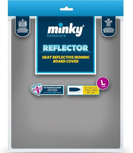 AMK® Ironing Board Cover Reflector Large 122 x 38cm 48 x 15 Ensures Faster Wrinkle and Crease Removal Quality Fastener System Included
