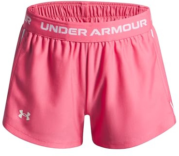 Under Armour Mädchen G Tech Play Up Shorts, Super Pink/Super Pink/Weiß, 140-150 EU