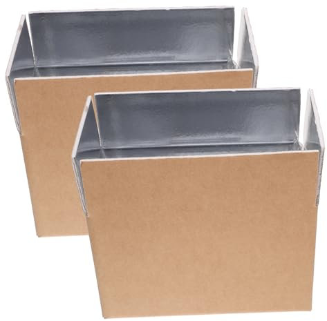 SOLUSTRE 2stücke Kühlversandbox Aus Aluminiumfolie Isolierte Verpackungsbox Für Tiefkühlfisch Und Meeresfrüchte Wiederverwendbare Kühlbox Zum Versand Und Lagern Robuste Isolierbox Für