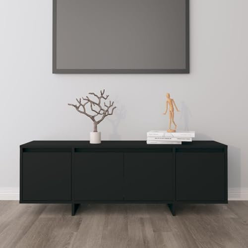 Gecheer Mobile TV Nero 120x30x40,5 cm in Truciolato,Mobile TV Moderno,Tavolino Porta TV,Armadietto Stand TV,Mobiletto TV,Mobiletto Porta TV,Mobile da Salotto,P809576