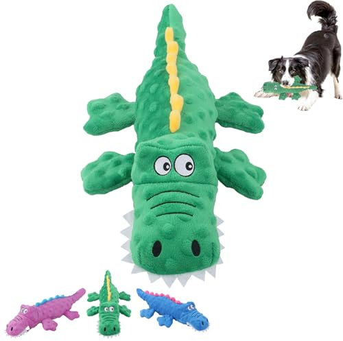Unzerstörbares hundespielzeug krokodil,2025 Neuer Unzerstörbares hundespielzeug krokodil,Quietschende Spielzeug für Hund,Unzerstörbar Kauspielzeug,Robustes Interaktives Kauspielzeug Hunde (grün)