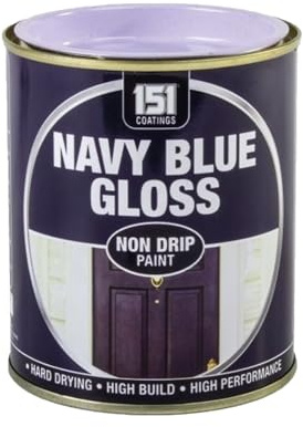 DIOXSTAR Navy Blue Gloss Non-Drip Paint, Fast Drying, High Build, High-Performance Paint, Gloss Finish, Interior and Exterior Use, Suitable for Wood, Metal, 300ml (1 PCS)