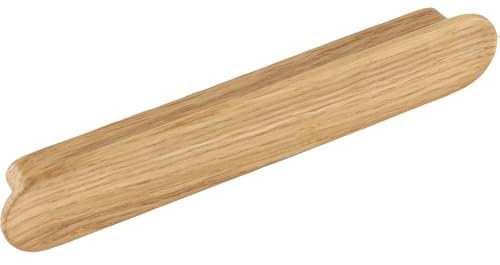 Griff Tuba LA 128mm, Holzgriff robuster Möbelgriff Breite 156mm, Eiche lackiert