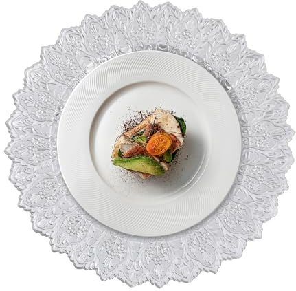Sottopiatto antico 33 cm piatto natalizio piatto piatto cena centrotavola centrotavola centrotavola decorazione da tavolo cerimonie di nozze per feste, matrimoni, banchetti, ristoranti, hotel (argento