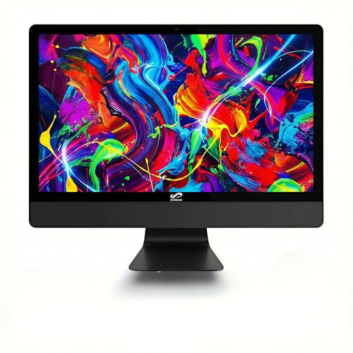 STGsivir Ordinateur Tout en Un, Écran 24 FHD, Core i7, 16G RAM, 512G SSD | PC Tout en un, WiFi, BT 5.0, Webcam, Win11 Pro, Noir, All in One PC for Maison & Bureau