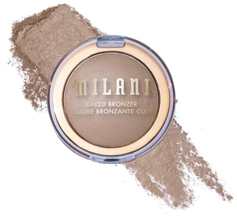Milani Baked Bronzer - Long-Lasting Powder for Natural Sun-Kissed Glow- Lightweight, Buildable & Streak-Free Makeup with Radiant Finish- Talc-Free, Vegan & Cruelty-Free, Made in Italy, Amalfi Glow