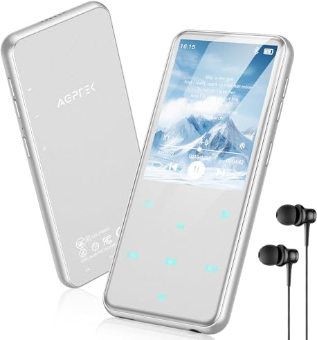 AGPTEK 64GB MP3 Player Bluetooth 5.3 mit 2,4 TFT Farbbildschirm HiFi Musik