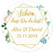 48 Stk personalisiert 40mm Golden Hochzeitssticker - 'Schön, dass du da bist!' Aufkleber für Goldene Hochzeit,Taufe,Geburtstag Feier,Gastgeschenk,Tischdeko,Flaschen,Tüten,Briefen,Einladungen -Rd 259